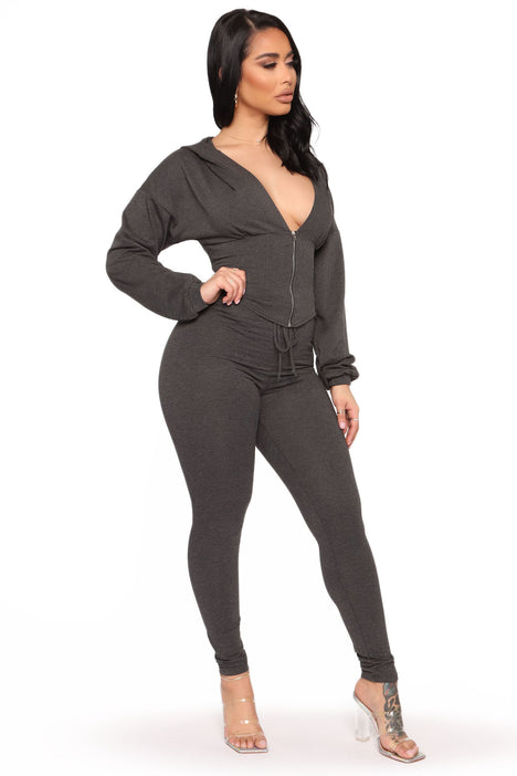 Better Than Ever Hoodie Set Charcoal