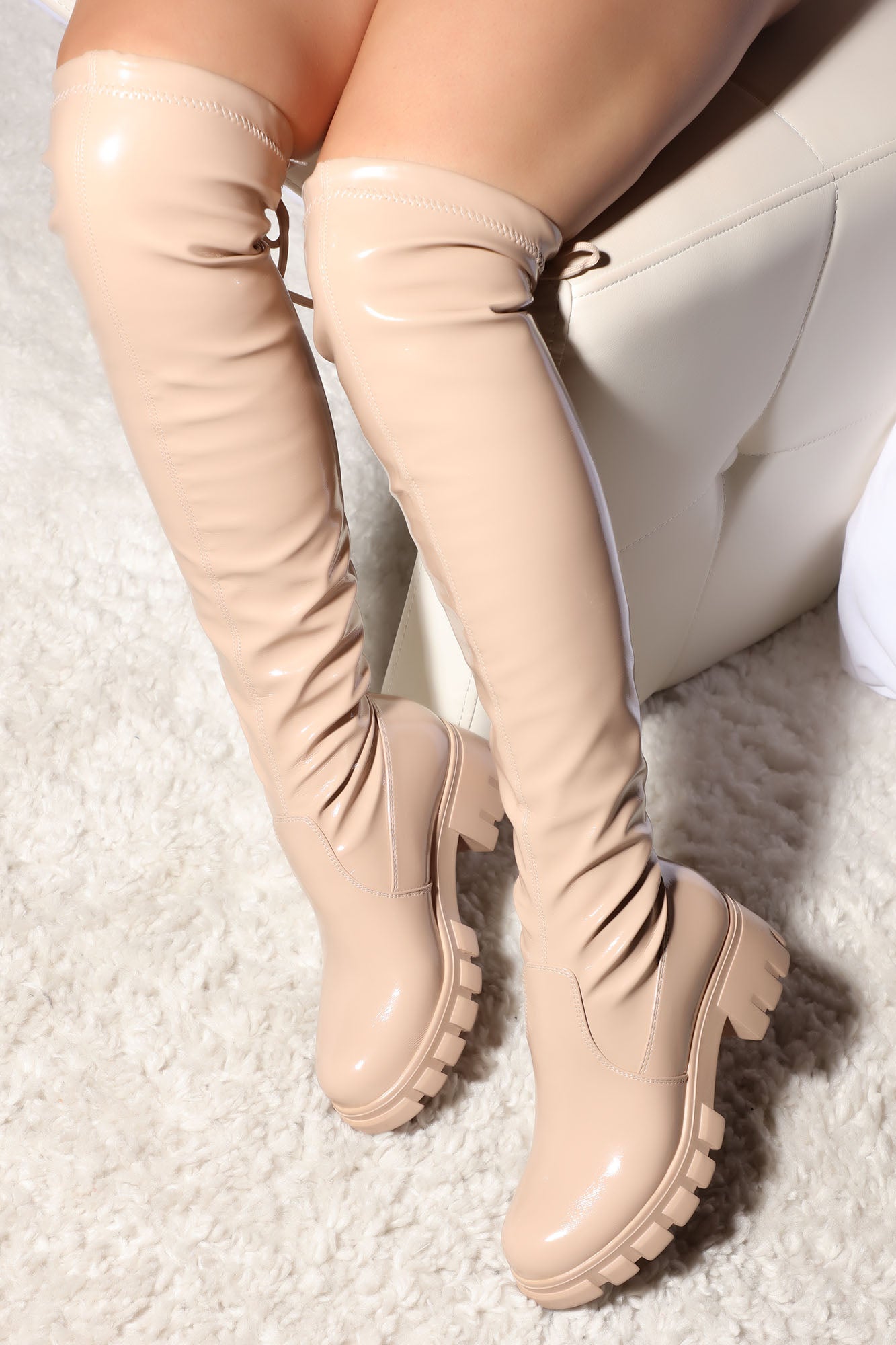 I ll Be Good For You Over The Knee Boots Beige
