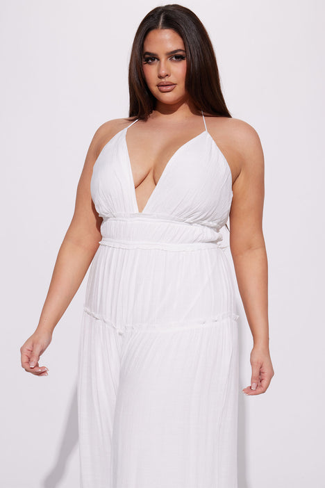 Gianna Gauze Jumpsuit White Fashion Nova Jumpsuits Fashion Nova