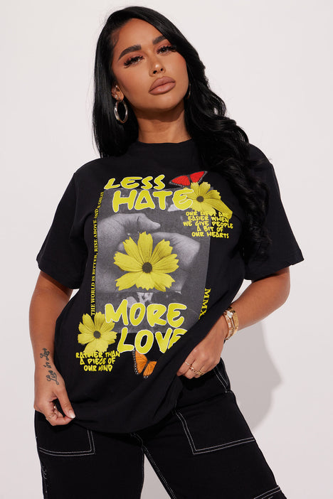 Yellow and sale black graphic tee
