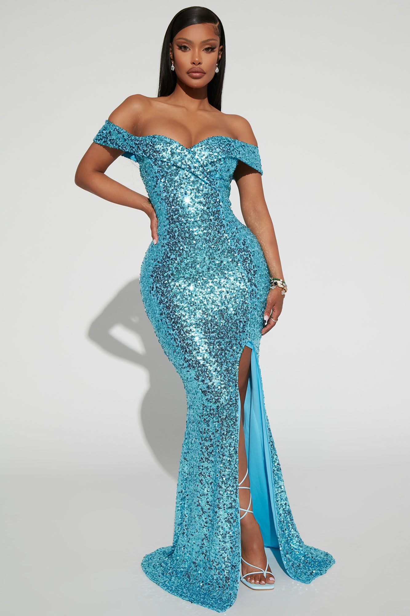 Blue sequin dress fashion nova shop
