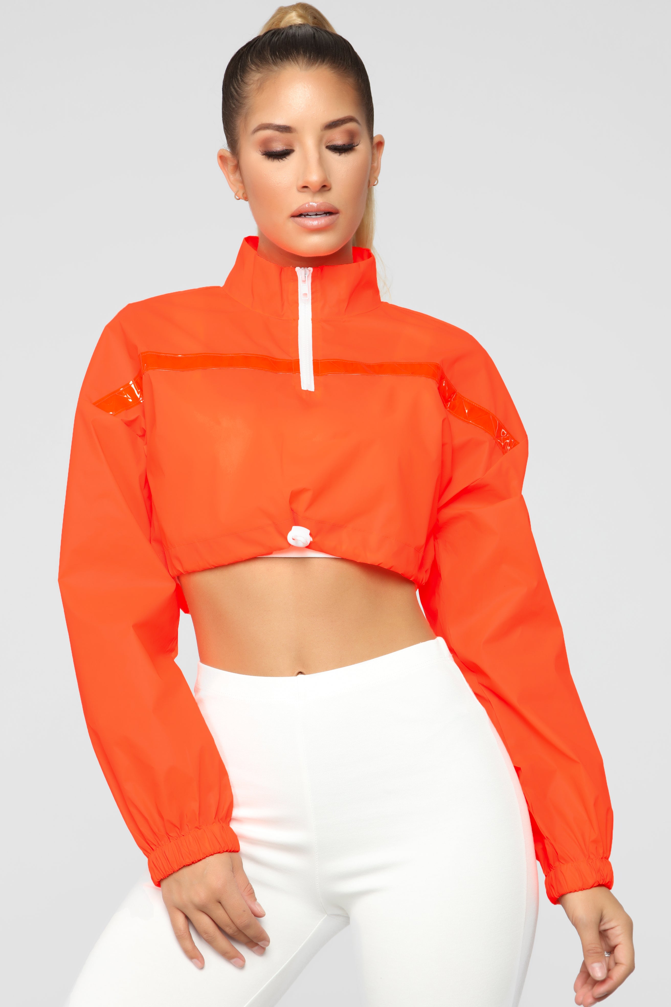 Reflective sales crop jacket