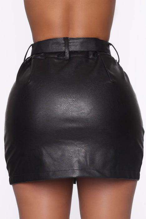 Harley PU Mini Skirt Black Fashion Nova Skirts Fashion Nova