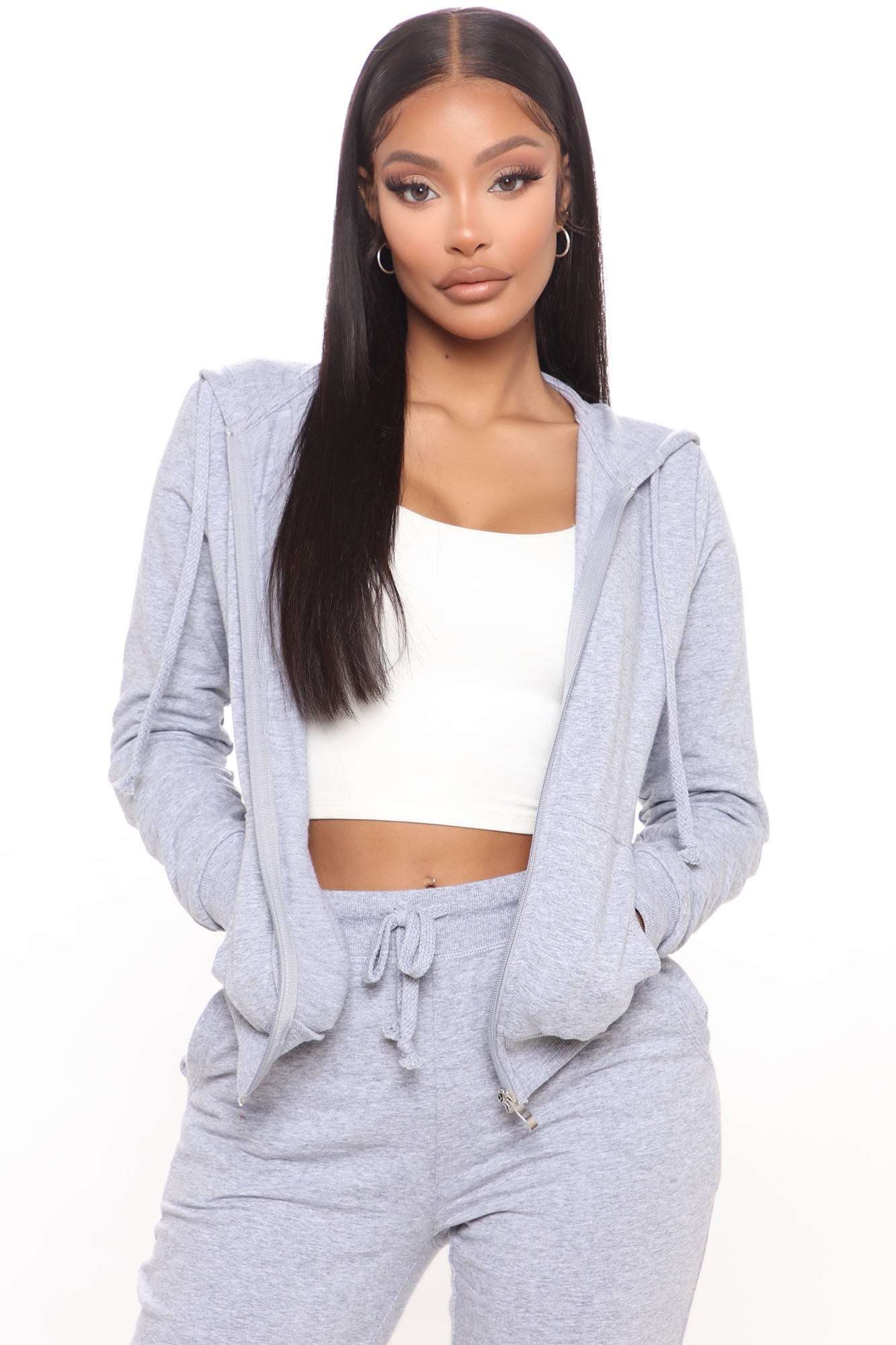 Latest And Greatest French Terry Zip Hoodie Heather Grey