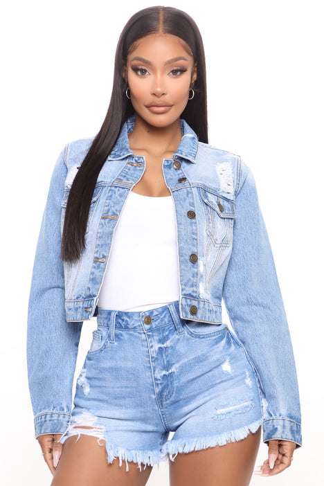 Down For The Ride Distressed Denim jacket Medium Wash