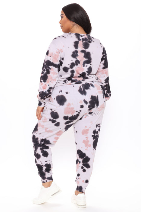 It s A Lifestyle Tie Dye Jogger Mauve Combo