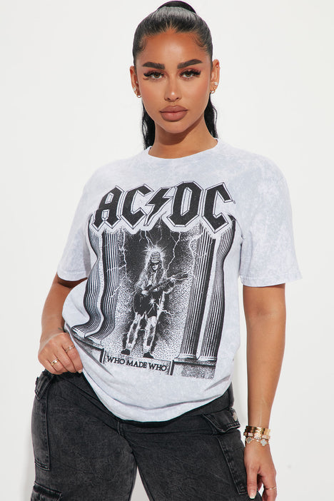 ACDC Washed Graphic T Shirt Off White Fashion Nova Screens