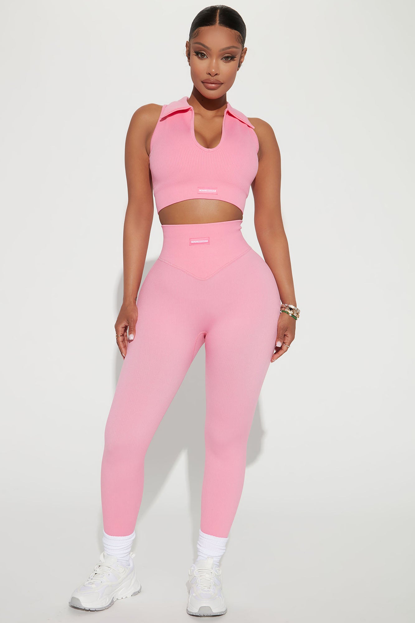 Pink cropped deals leggings
