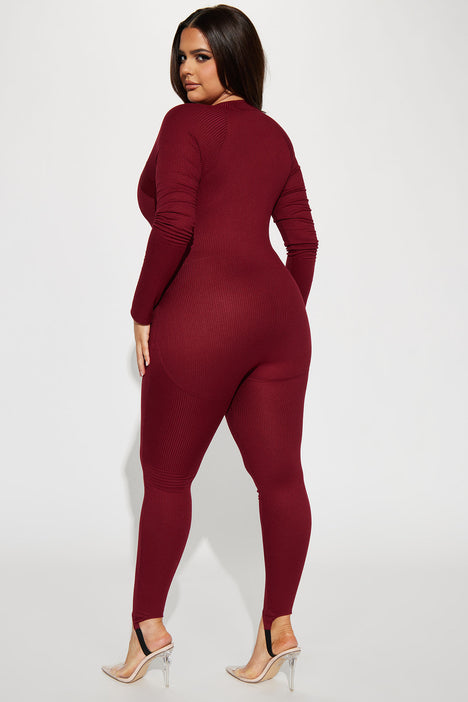 Fashion nova burgundy jumpsuit online
