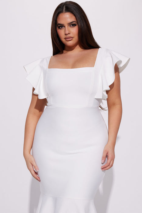 White peplum top dress size 16