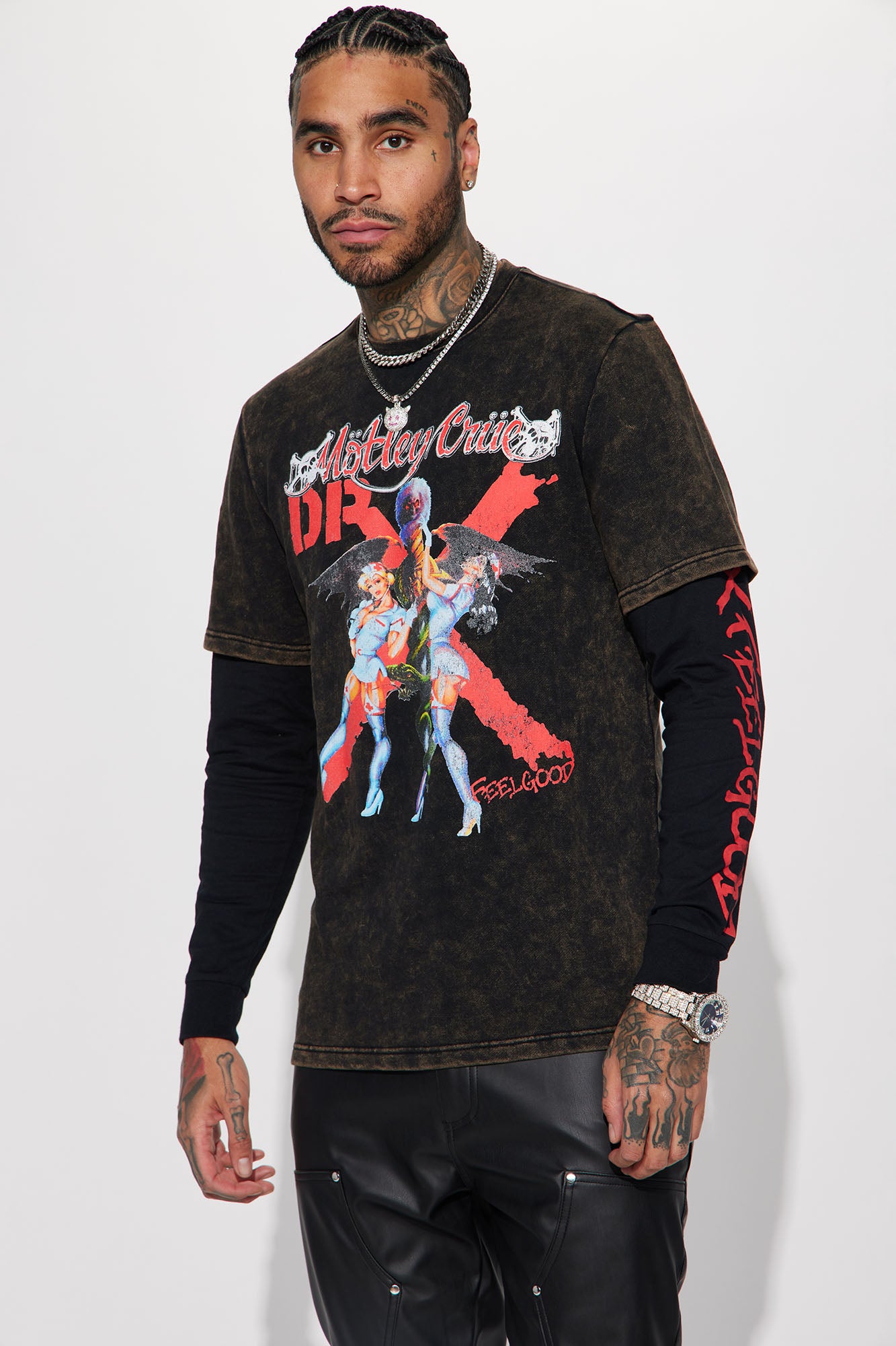 Motley Crue Dr. Feelgood Long Sleeve Tee Charcoal