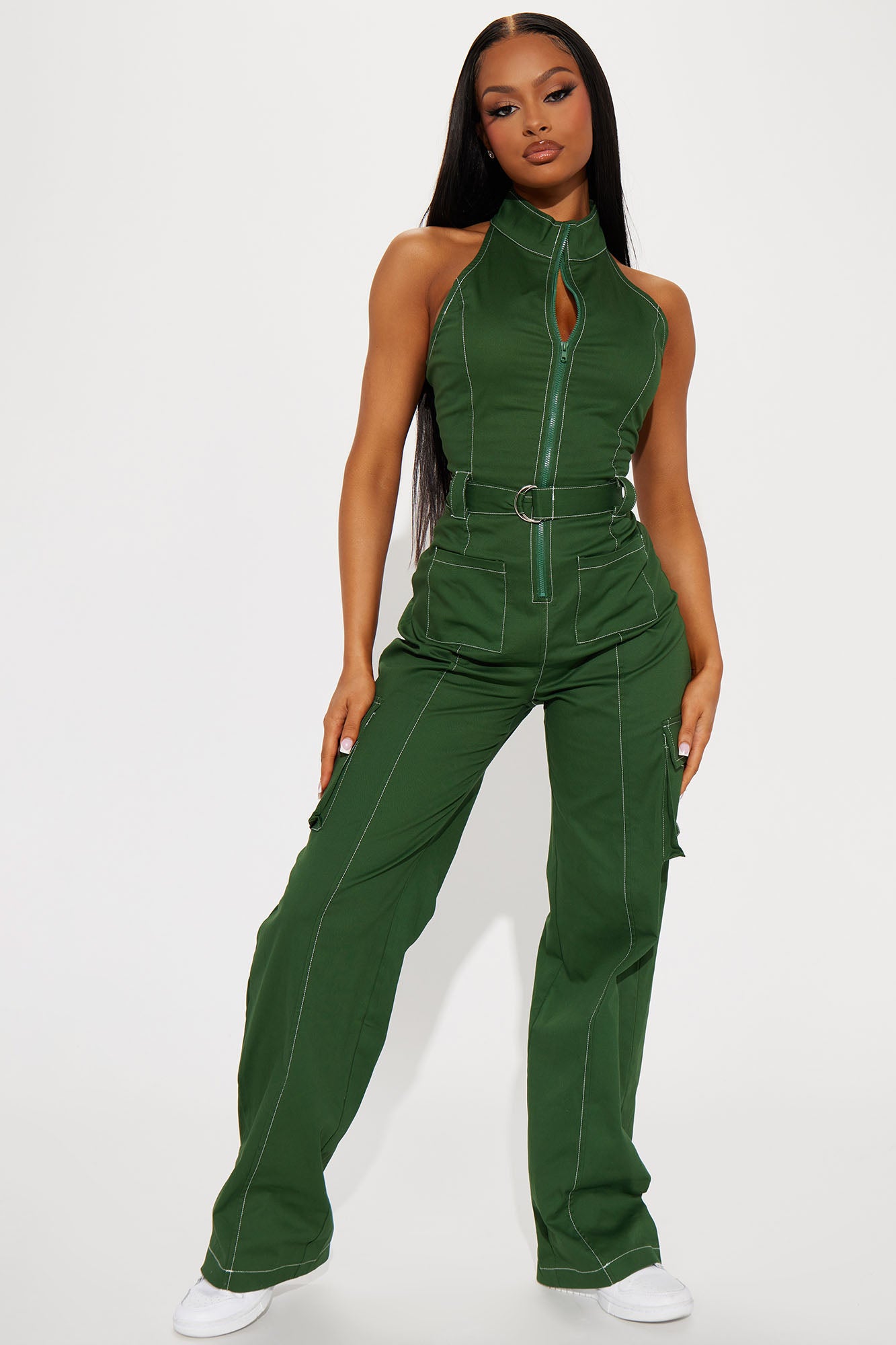 Fashion nova outlet green jumpsuit