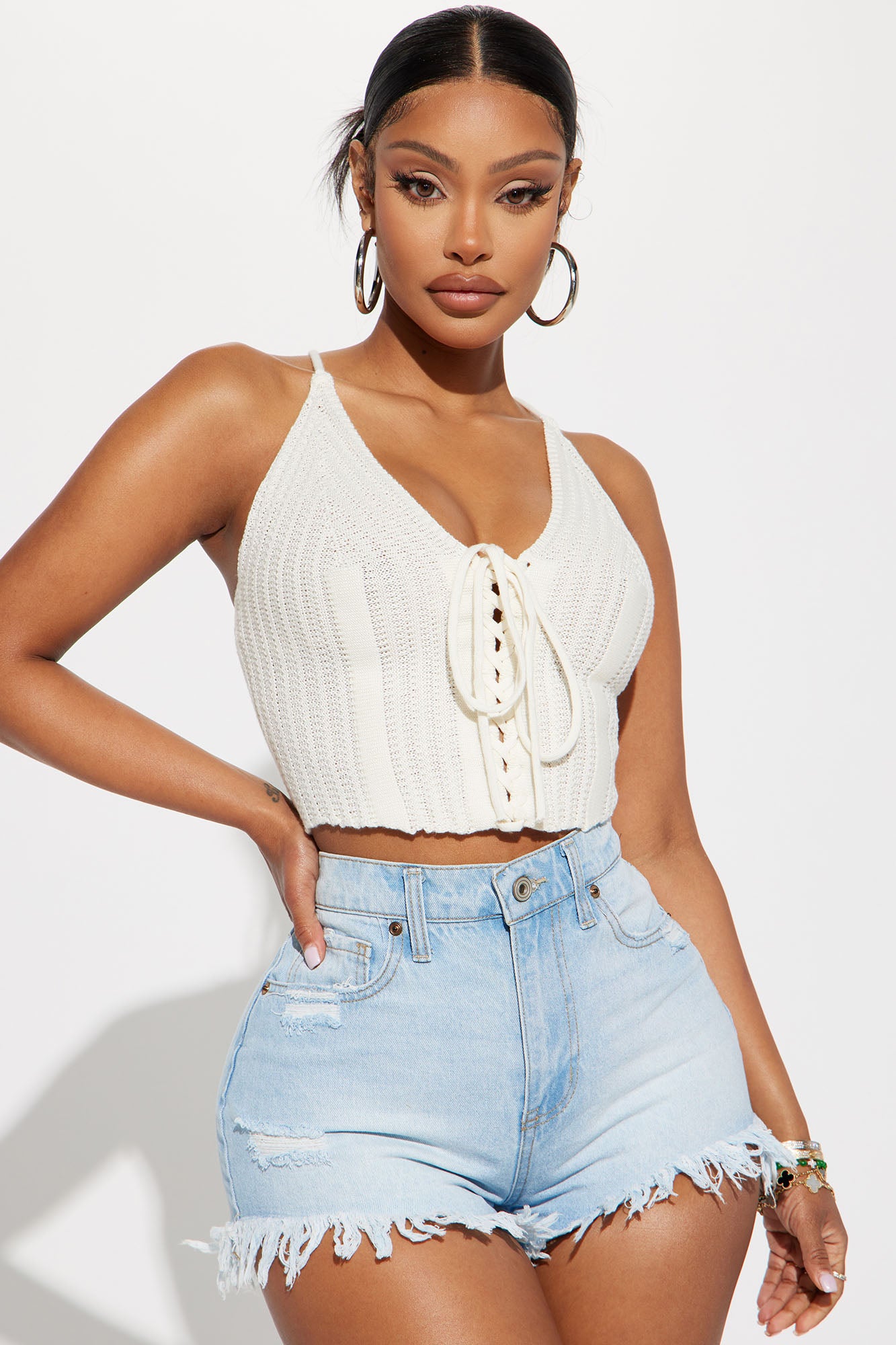 Ivory crochet top outlet
