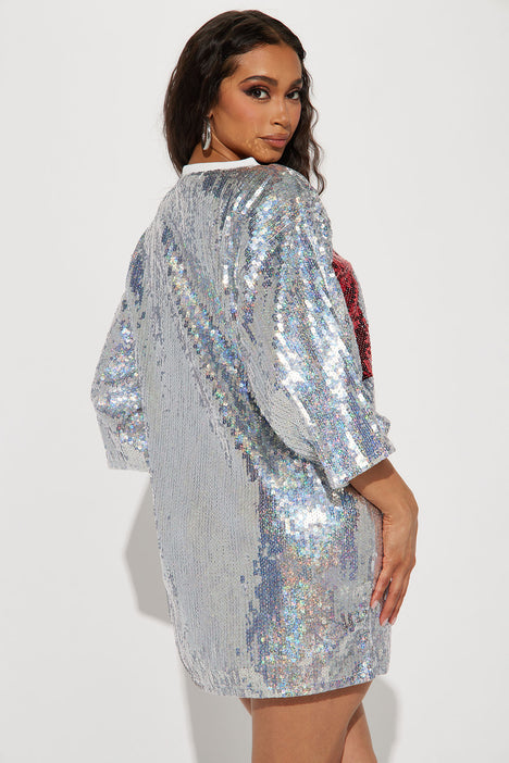 Silver tshirt dress hot sale