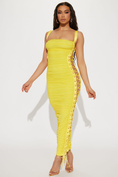Yellow fashion nova hotsell dress