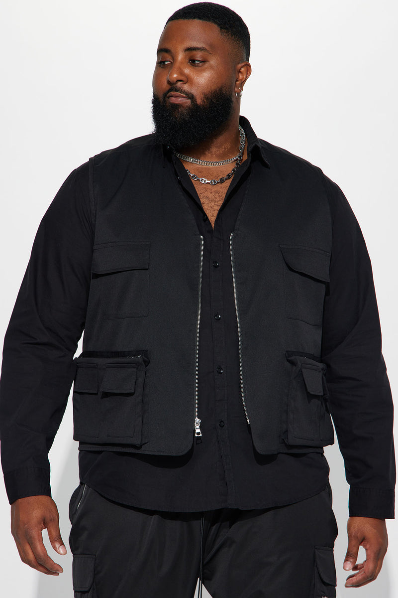 Feel Fantastic Tactical Cargo Vest Black Fashion Nova, Mens Jackets