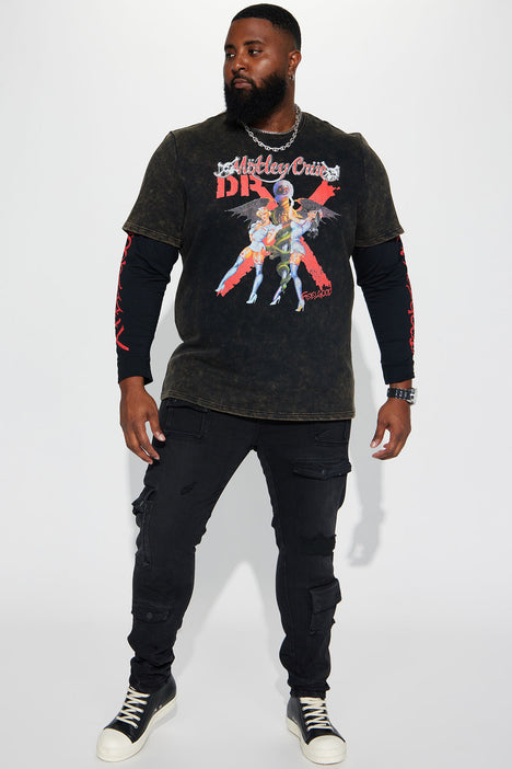 Motley Crue Dr. Feelgood Long Sleeve Tee Charcoal Fashion Nova
