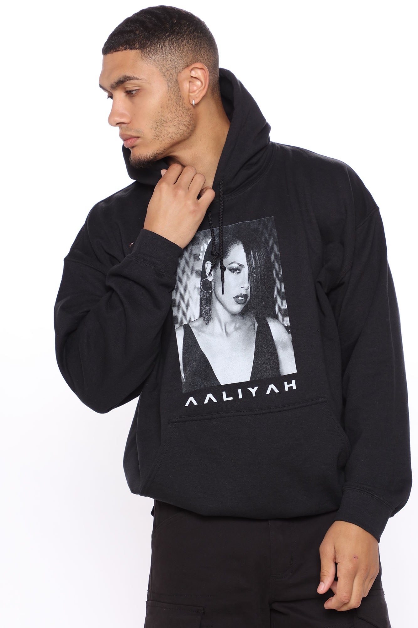 Aaliyah Photo Hoodie Black