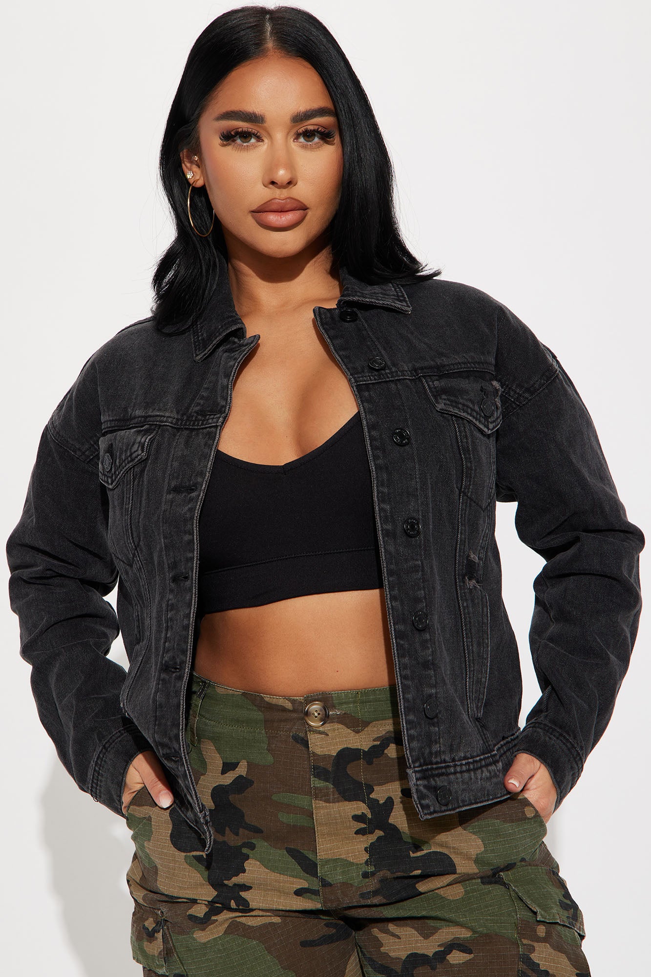 Just jeans new arrivals black denim jacket