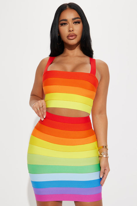 Multi color deals bandage dress