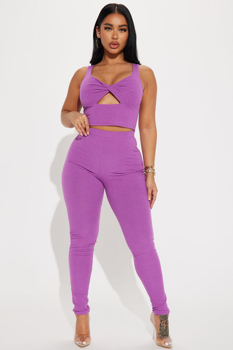 On Your Side Legging Set - Purple, Fashion Nova, Matching Sets