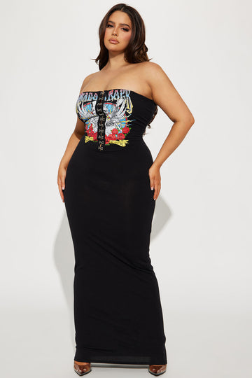 Plus size store graphic dress