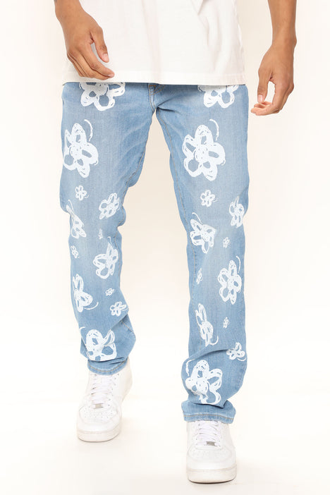 Jeans top hombre flores