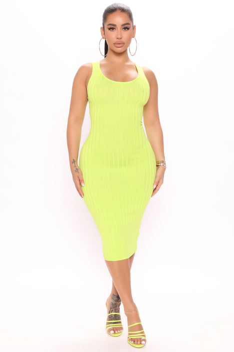 Neon green dress fashion nova on sale