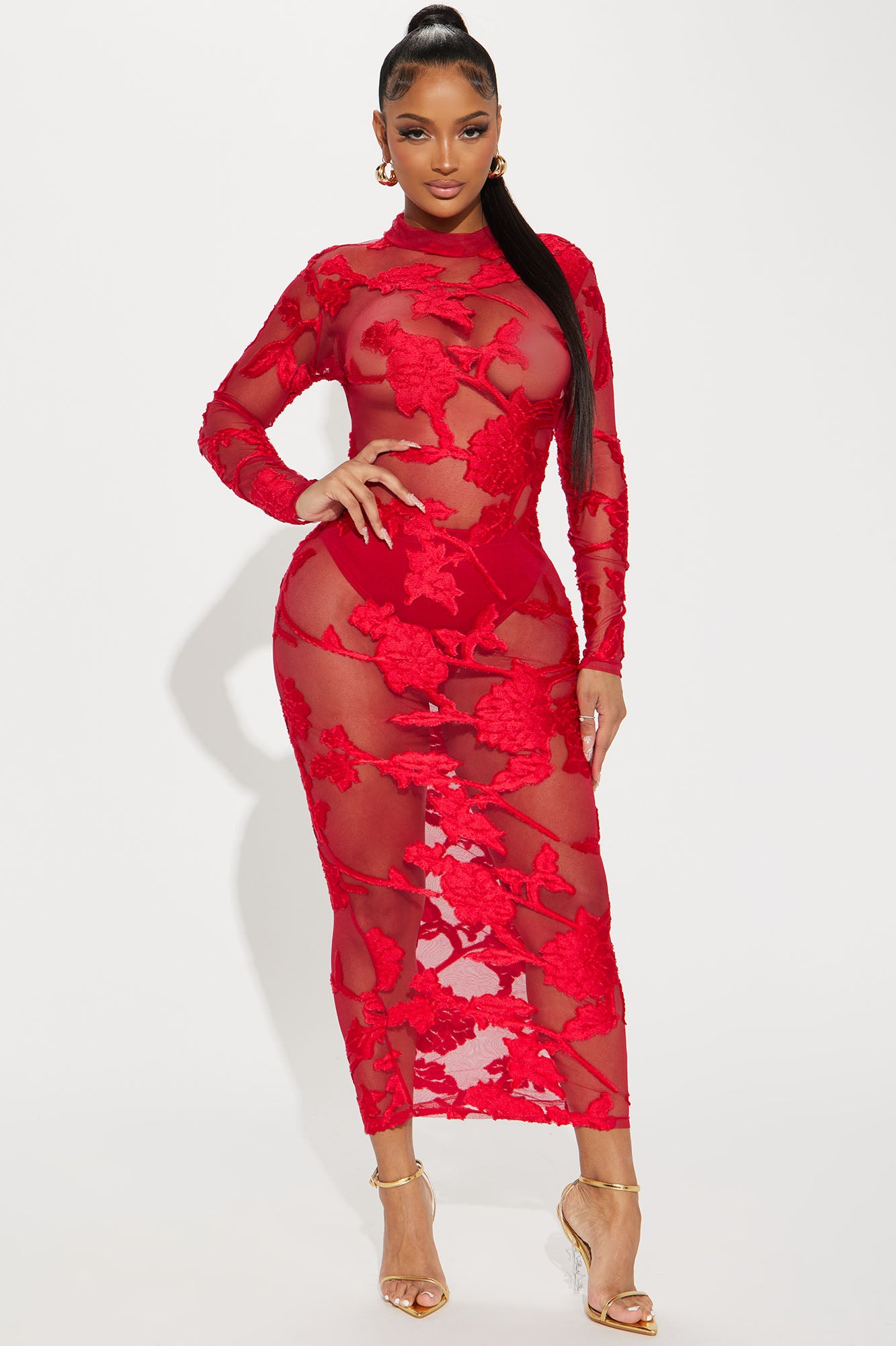 Red rose sales maxi dress