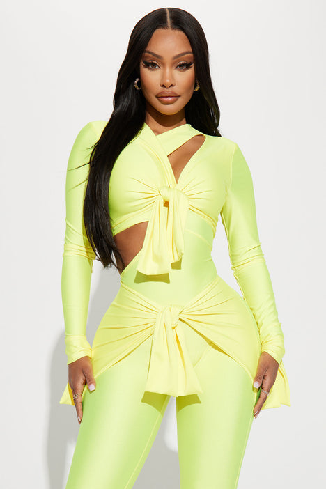 Sunny Ties Jumpsuit Neon Yellow