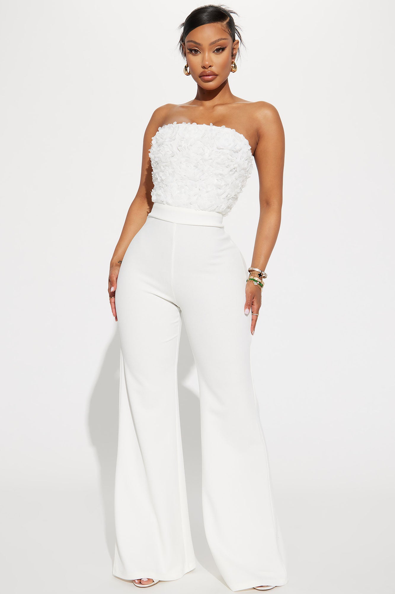 White floral jumpsuits on sale