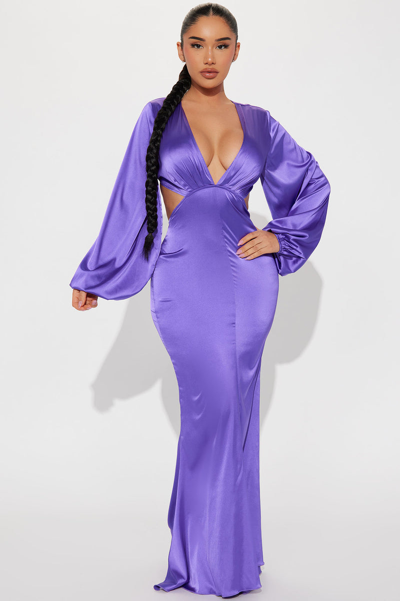 Shannon Satin Maxi Dress - Purple | Fashion Nova, Dresses | Fashion Nova