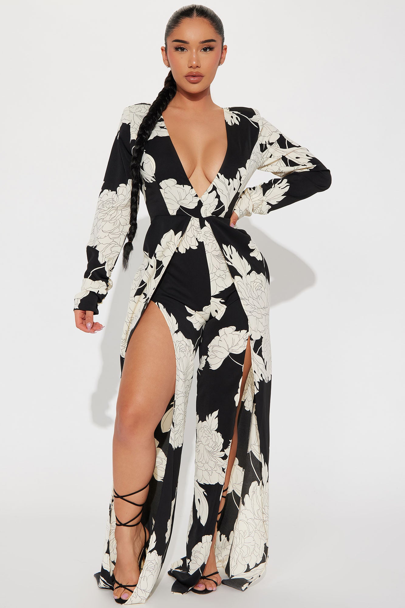 Floral jumpsuit fashion nova cheap