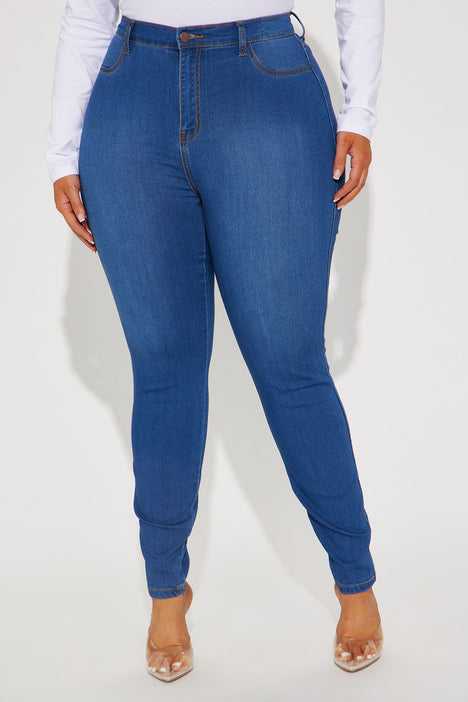 Classic High Waist Skinny Jeans Medium Blue Wash Fashion Nova