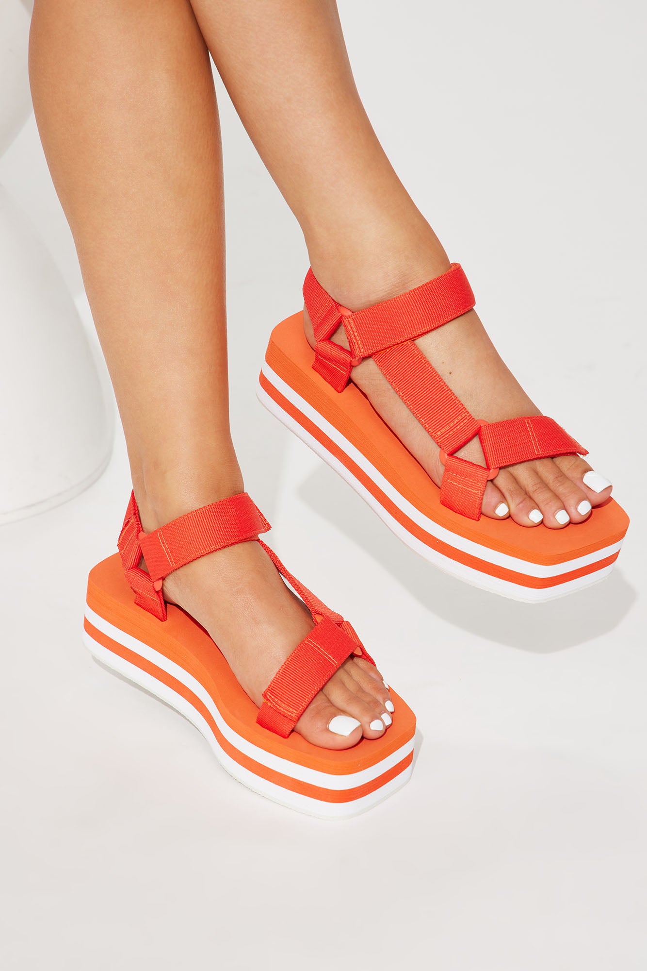 All Time High Flat Sandals Orange Fashion Nova Shoes