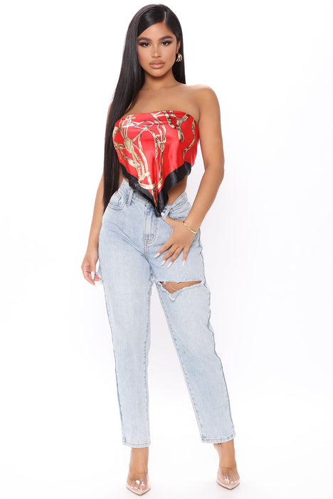 Red bandana outfit fashion nova deals