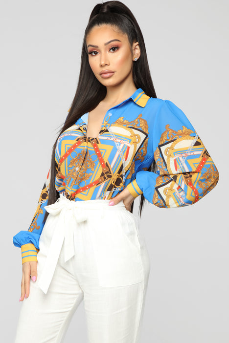 Print Dilemma Shirt Blue Combo