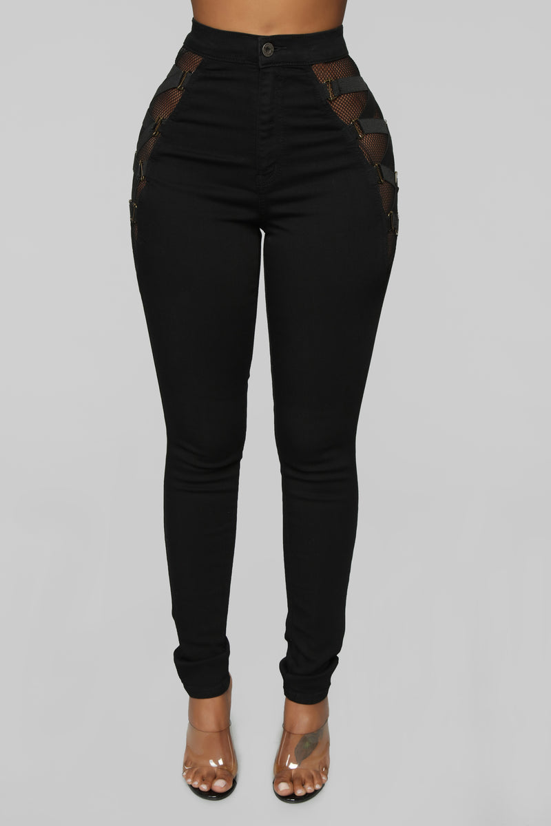 Ambrosio Mesh Lace Jeans - Black | Fashion Nova, Jeans | Fashion Nova