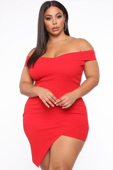 Fashion nova plus size red dress clearance
