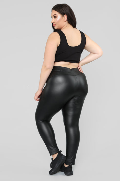 Liliana Faux Leather Leggings Black Fashion Nova Leggings