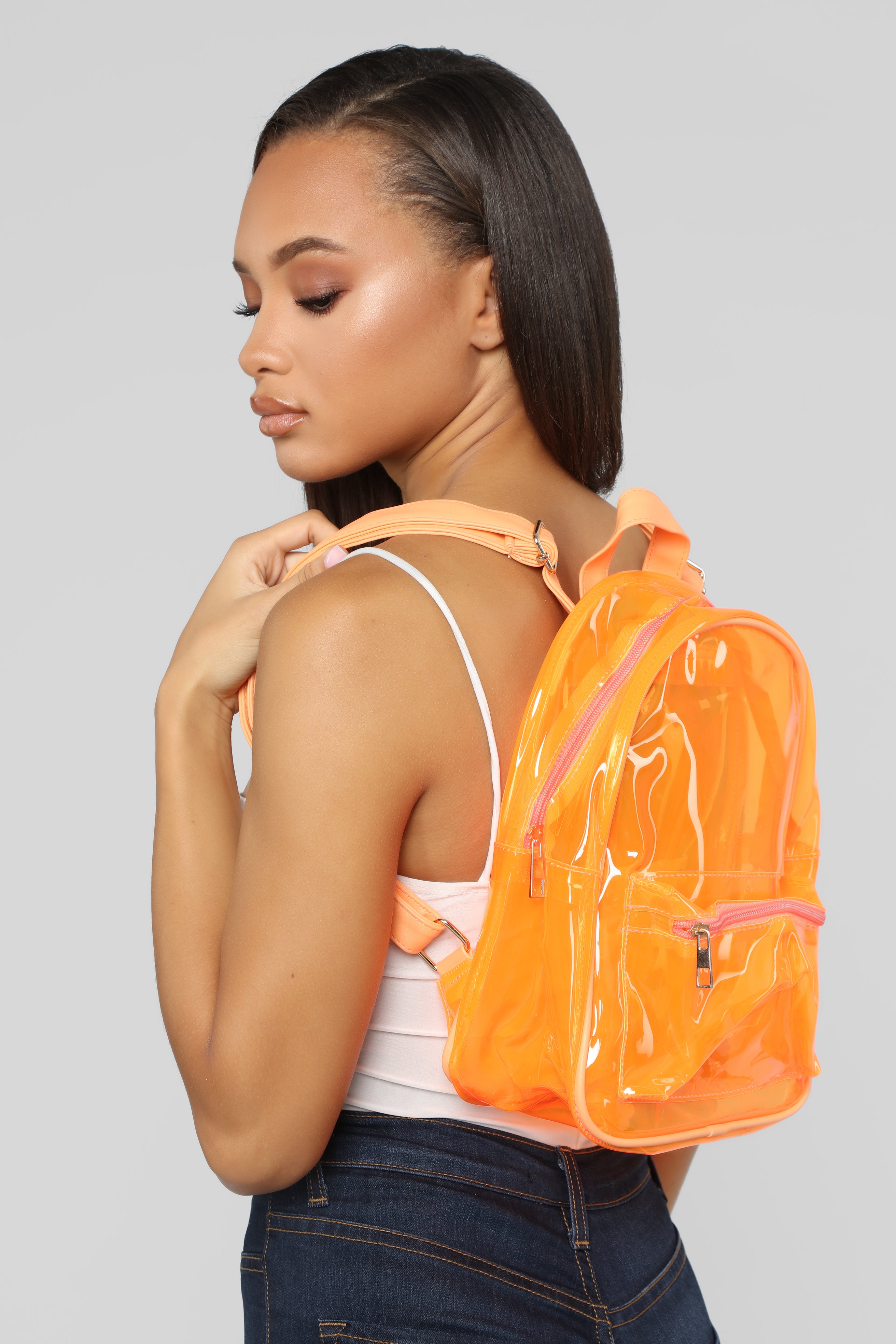 Clear orange sale backpack