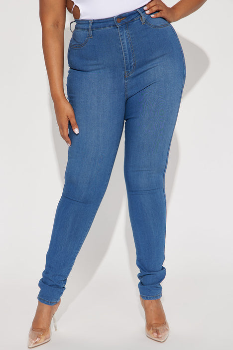 Tall Classic High Waist Skinny Jeans Medium Blue Wash