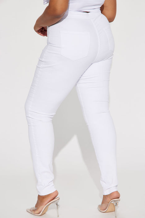 Luxe Ultra High Waist Skinny Jeans - White, Fashion Nova, Jeans