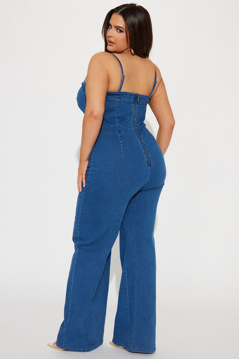 Fashion nova denim overalls hotsell