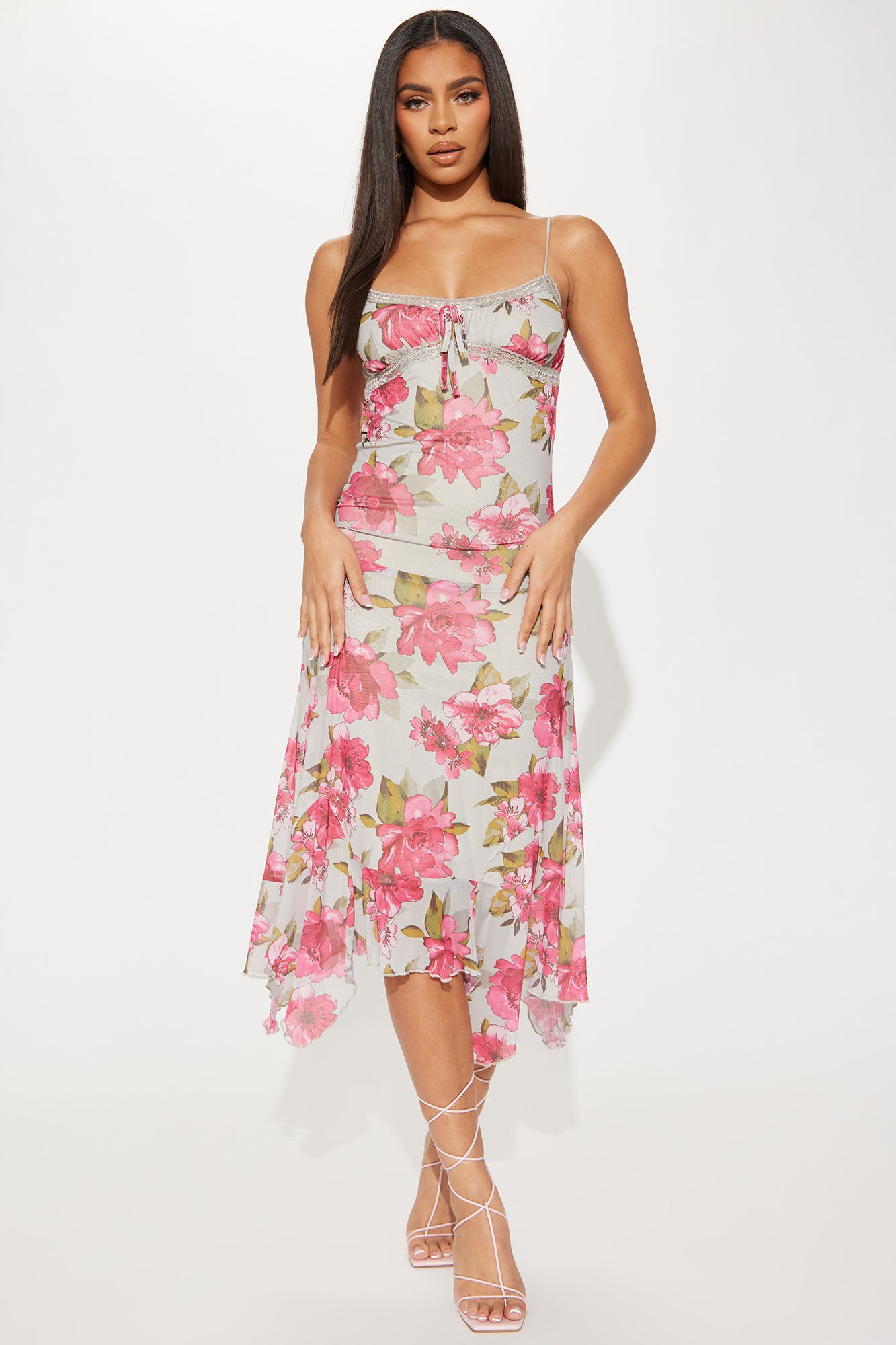Fashion nova pink and green dress 2025