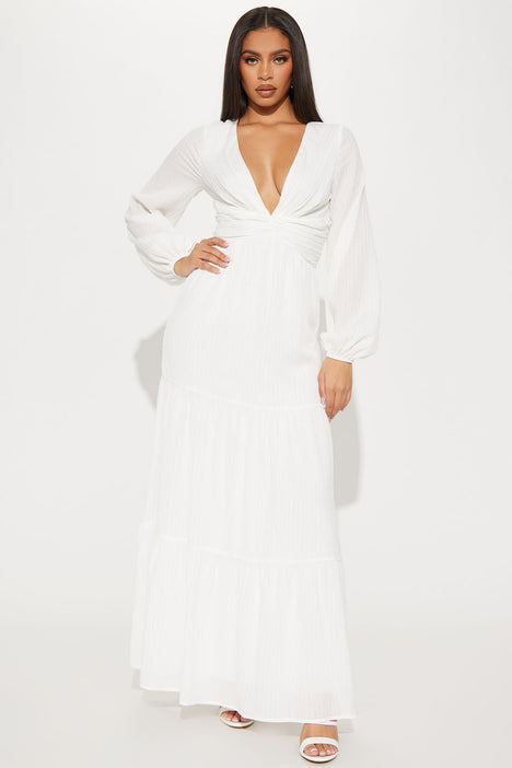 Spring Blooms Maxi Dress White