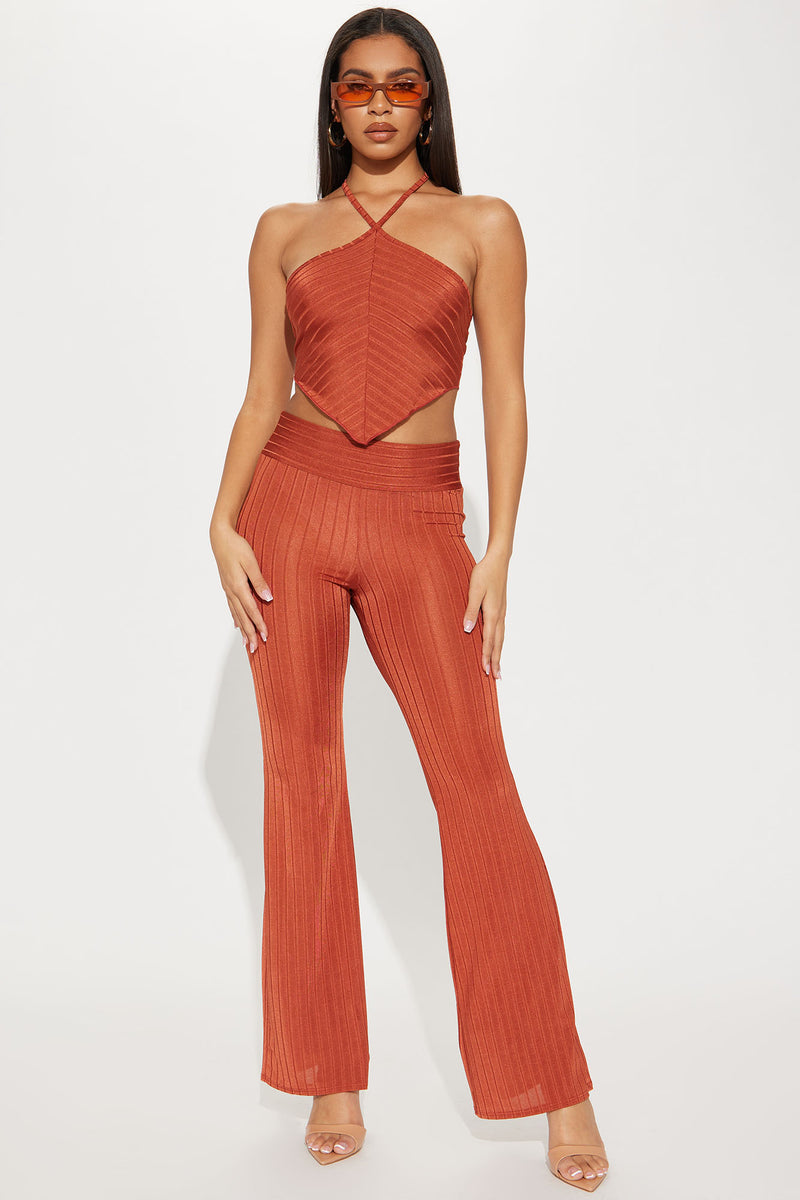 Sun Kissed Pant Set - Rust | Fashion Nova, Matching Sets | Fashion Nova