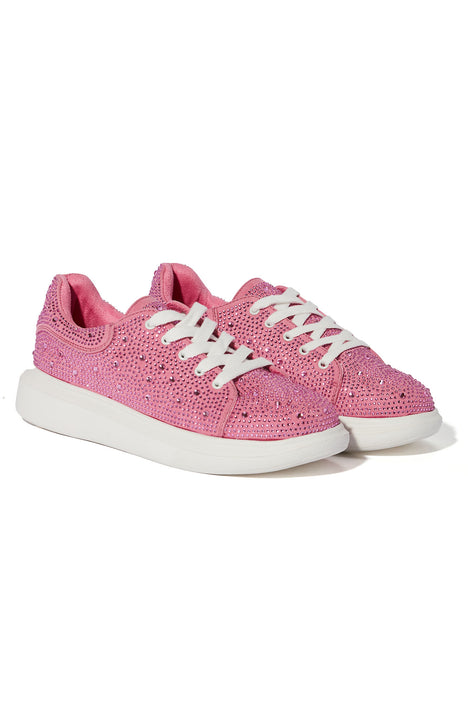 Kids' Mini Werk It Out Sneakers in Pink Size 3 by Fashion Nova