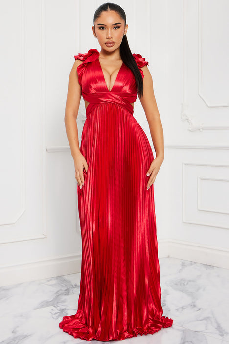 Fashion nova red silk dress store