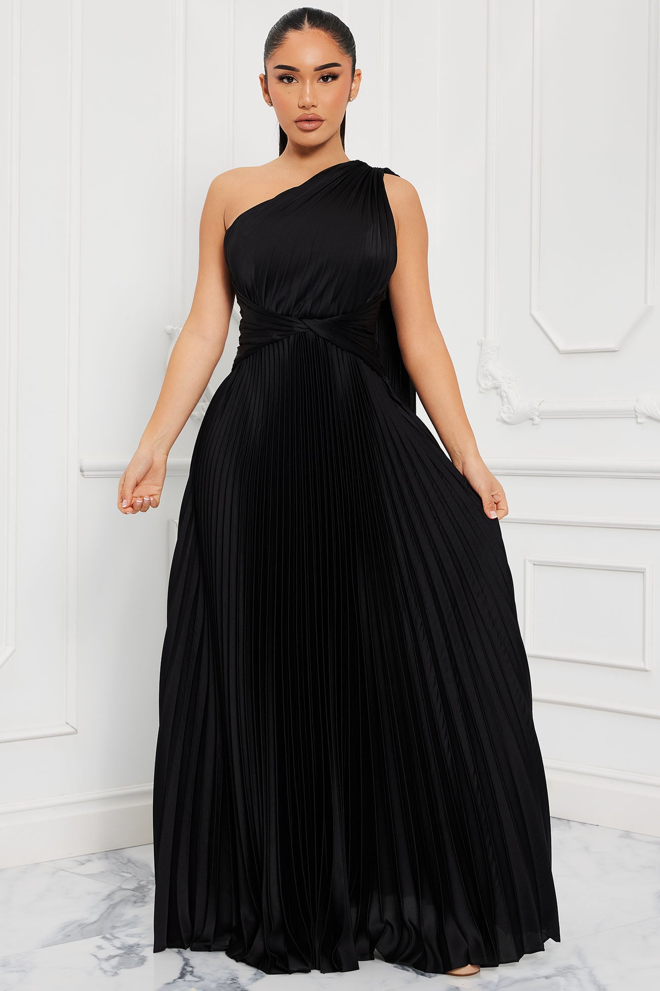 Athena pleated maxi dress shop